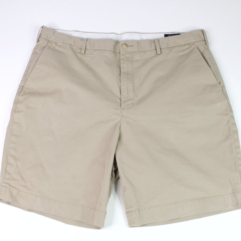 Polo by Ralph Lauren Stretch Classic Fit Khaki Flat Front Shorts Size 40